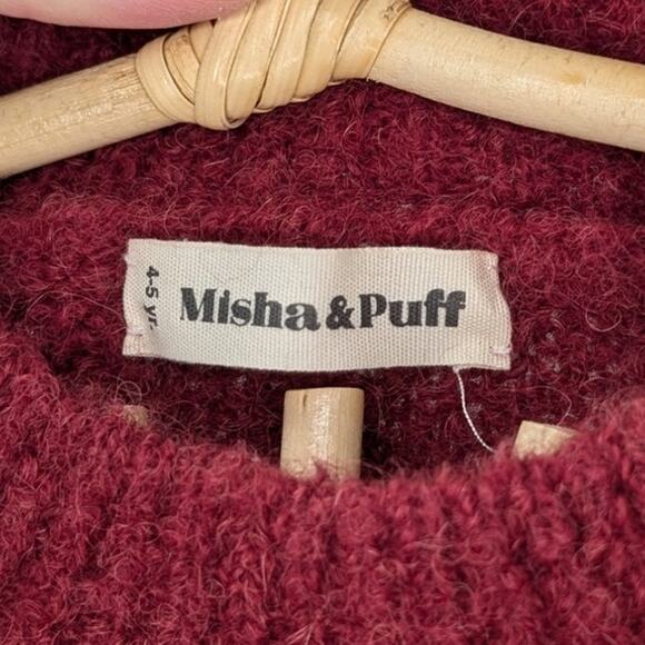 Misha & puff Boucle Ruffle Sweater - Cranberry | 4-5T - Picture 7 of 10